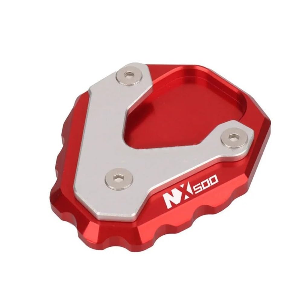 Seitenständer-Stützplatte Für NX500 NX400 NX 500 400 2023 2024 Motorrad CNC Kickstand Fuß Seitenständer Verlängerung Pad Stützplatte(NX500 Red) von YUEVABDE