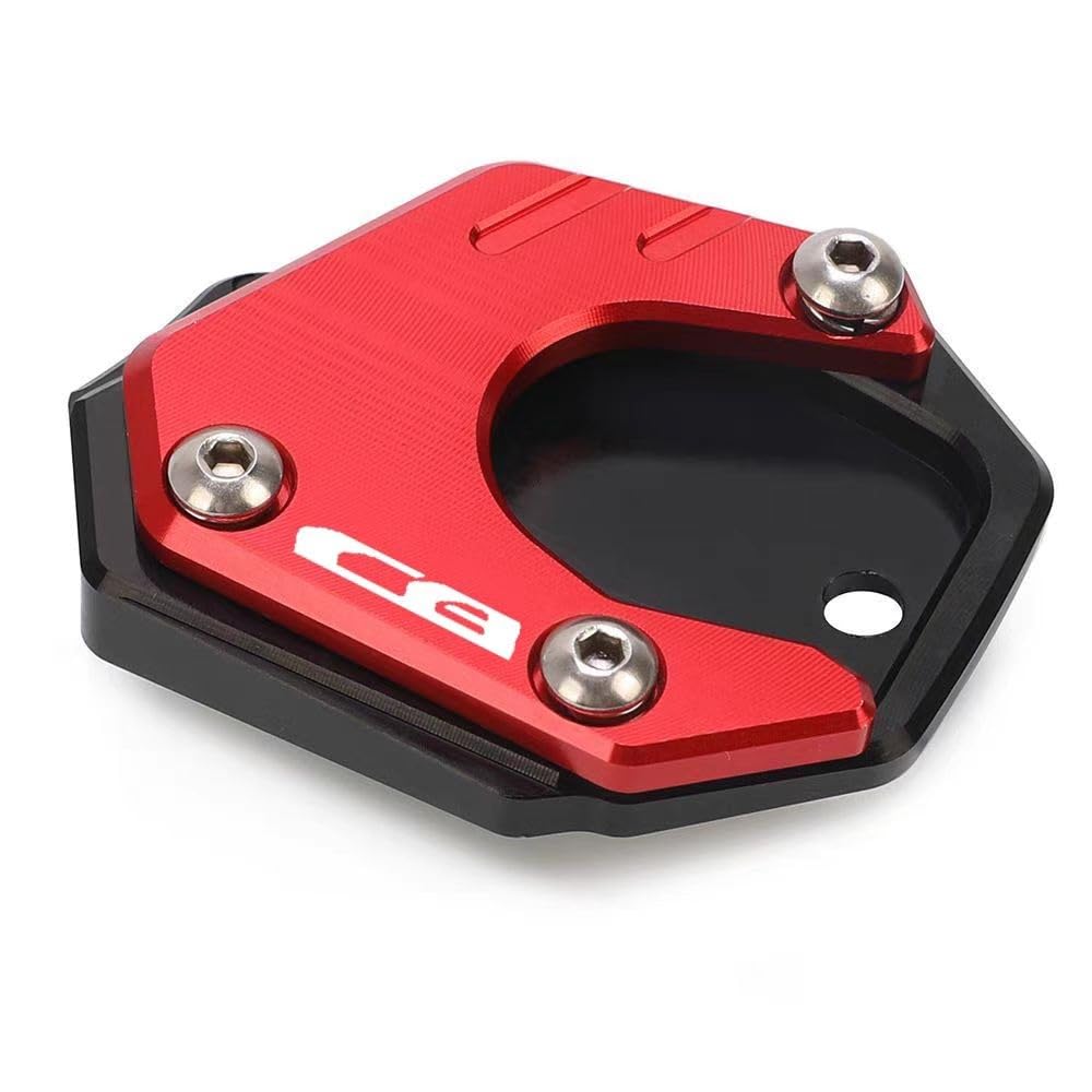 Ständerverlängerungspolster Für H&ONDA CB 650R CB650R CB300R 2019-2023 CB 650 R CB500X/F CB400X Motorrad Kickstand Fuß Seitenständer Verlängerung Pad Unterstützung Vergrößern Platte(Red) von YUEVABDE