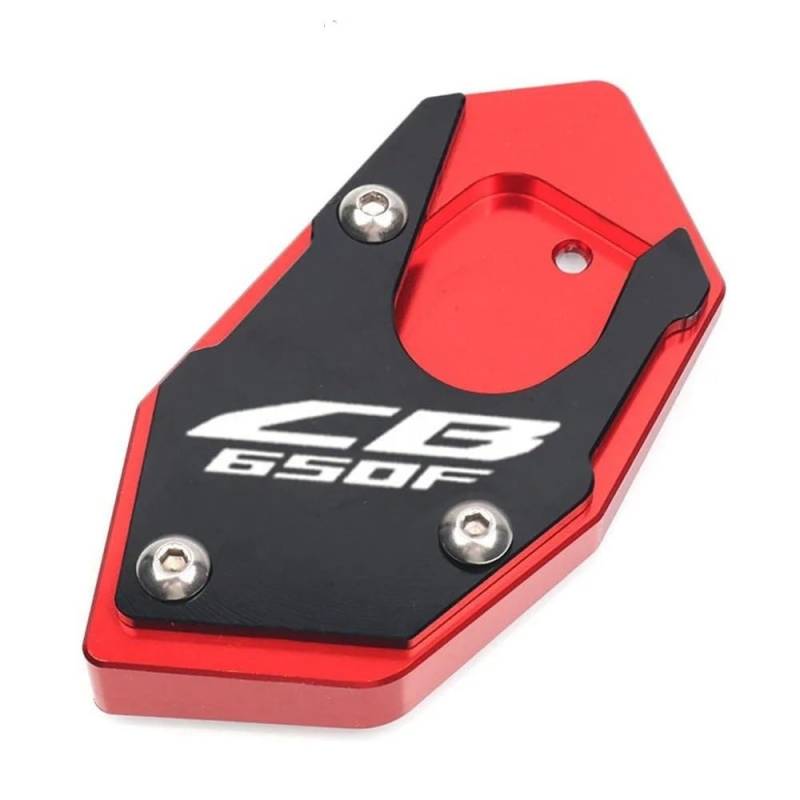 YUEVABDE Motorrad CNC Kickstand Fuß Seitenständer Verlängerungspolster Stützplatte Vergrößern Für H&ONDA CB650F CBR650F CB CBR 650F 2014-2018(Red) von YUEVABDE