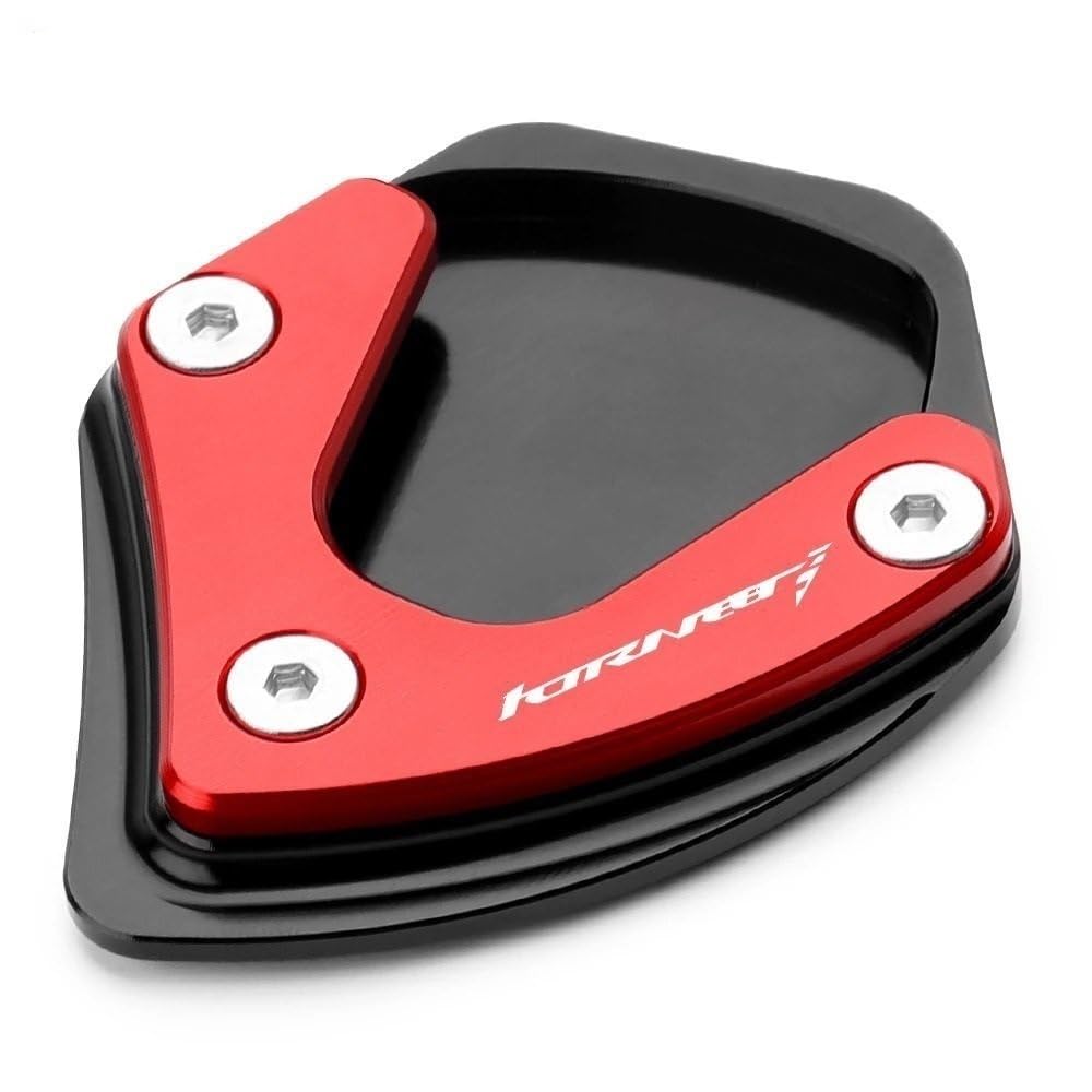 YUEVABDE Motorrad Seite Stehen Pad Für H&ONDA CB750 CB 750 Hornet 2023 Motorrad Zubehör Aluminium Ständer Fuß Seite Stehen Enlarger Pad(Red) von YUEVABDE