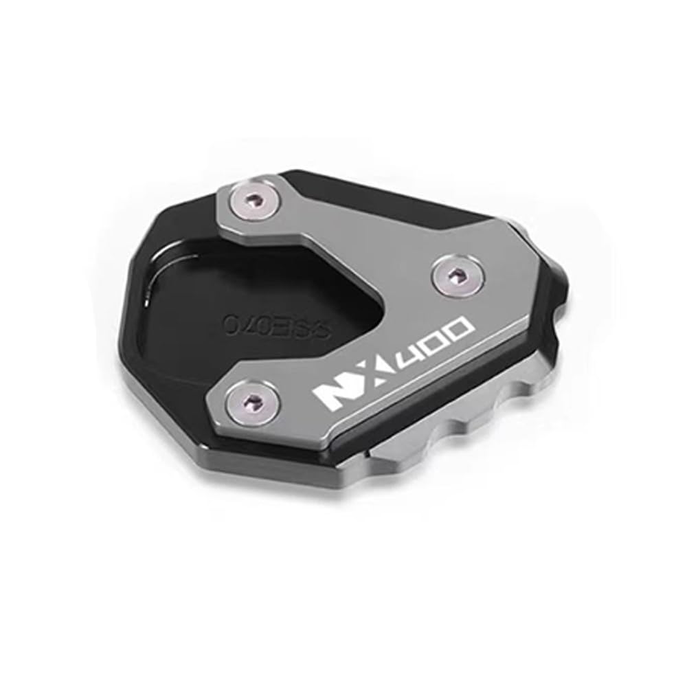 YUEVABDE Motorrad Seitenständerpolster Für H&ONDA NX400 NX500 NX 400 500 2023 2024 Motorrad CNC Ständer Fuß Seite Stehen Verlängerung Pad Unterstützung Platte Vergrößern Stehen(Gray) von YUEVABDE