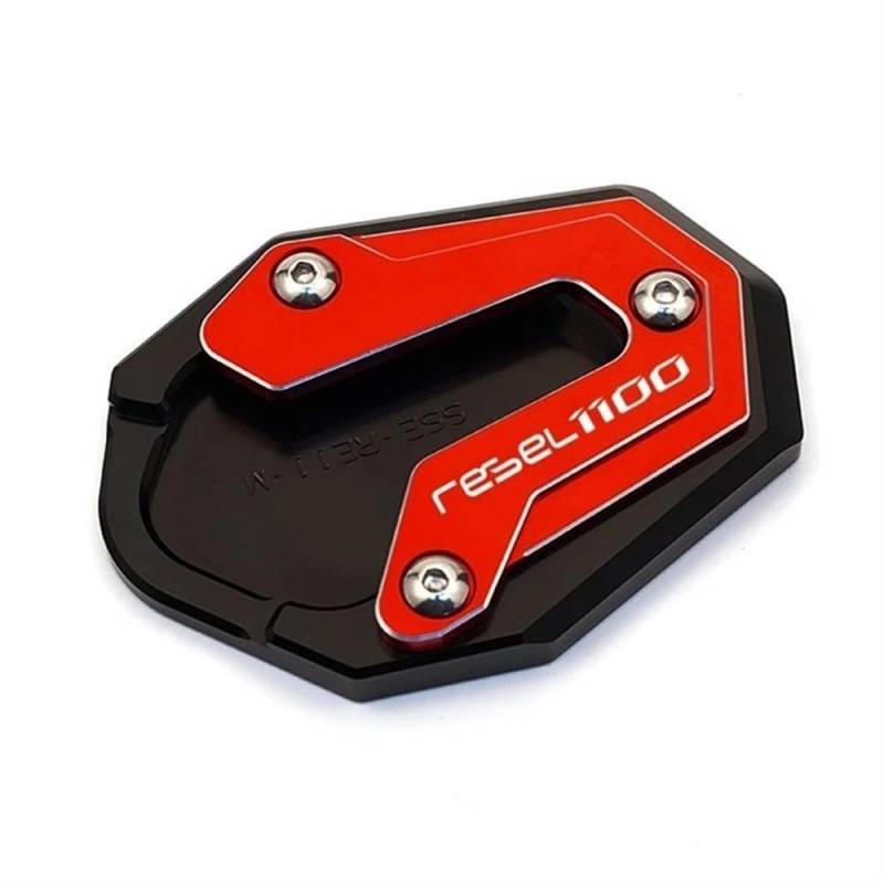 YUEVABDE Motorrad Seitenständerpolster Für H&ONDA Rebel CMX1100 CM1100 CMX 1100 2020-2022 Motorrad CNC Kickstand Verlängerung Pad Fuß Seite Stehen Verlängerung Platte(Red) von YUEVABDE