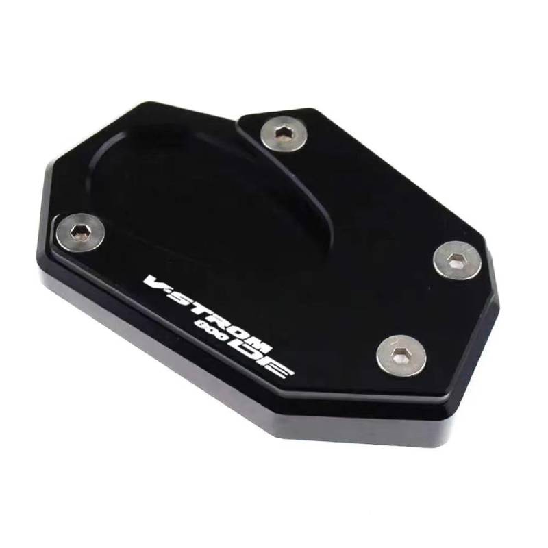 YUEVABDE Motorrad Seitenständerpolster Für Suzuki Vstrom 800DE V-Strom 800 DE 2023 Motorrad CNC Fuß Seite Stehen Enlarger Unterstützung Platte Kickstand Verlängerung Pad(Black) von YUEVABDE