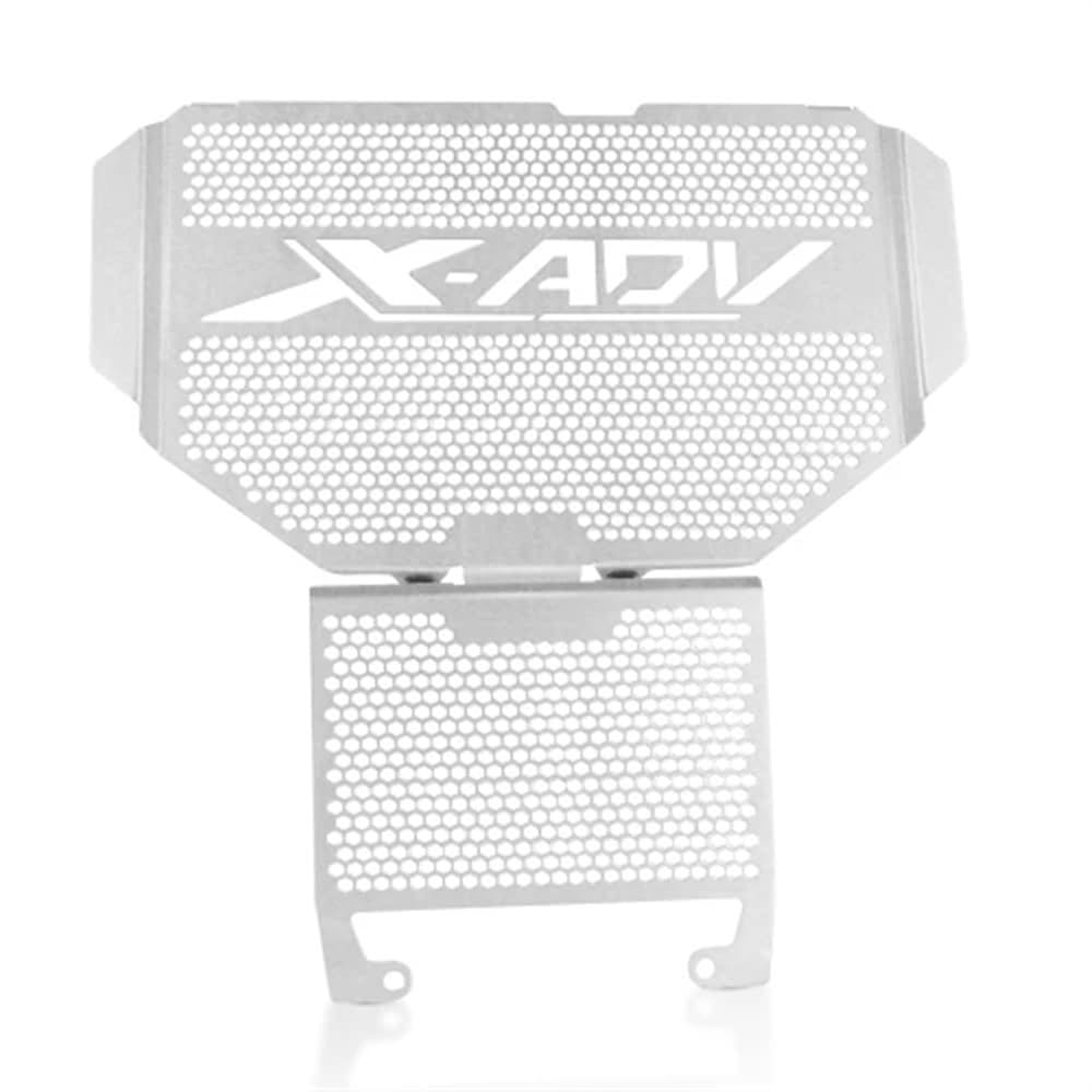 YUEVABDE Motorrad Wassertank Netzwerk Für H&ONDA XADV 750 X-ADV 2017-2023 Loch Typ Wasser Tank Net Abdeckung Kühler Grill Schutz Cover Schutz(Silver) von YUEVABDE