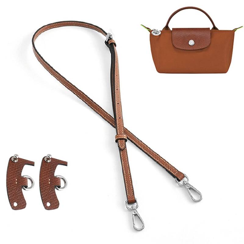 longchamp Schultergurt，Geldbörse Riemen Crossbody Verstellbarer Ersatz für Long champ Le Pliage Original Mini Pouch Strap (Braun-B) von YUHONLNOR