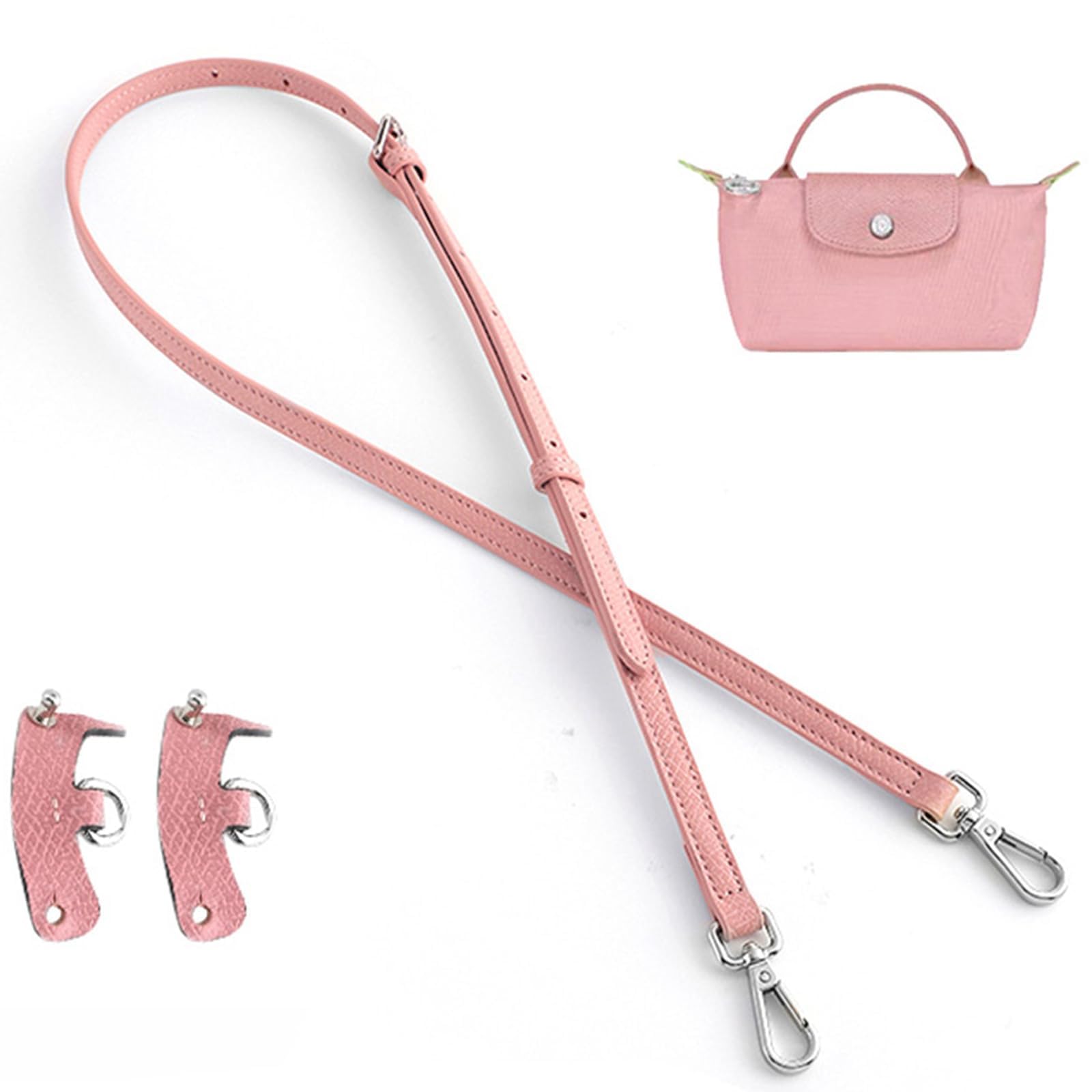 longchamp Schultergurt，Geldbörse Riemen Crossbody Verstellbarer Ersatz für Long Champ Le Pliage Original Mini Pouch Strap (Pink) von YUHONLNOR