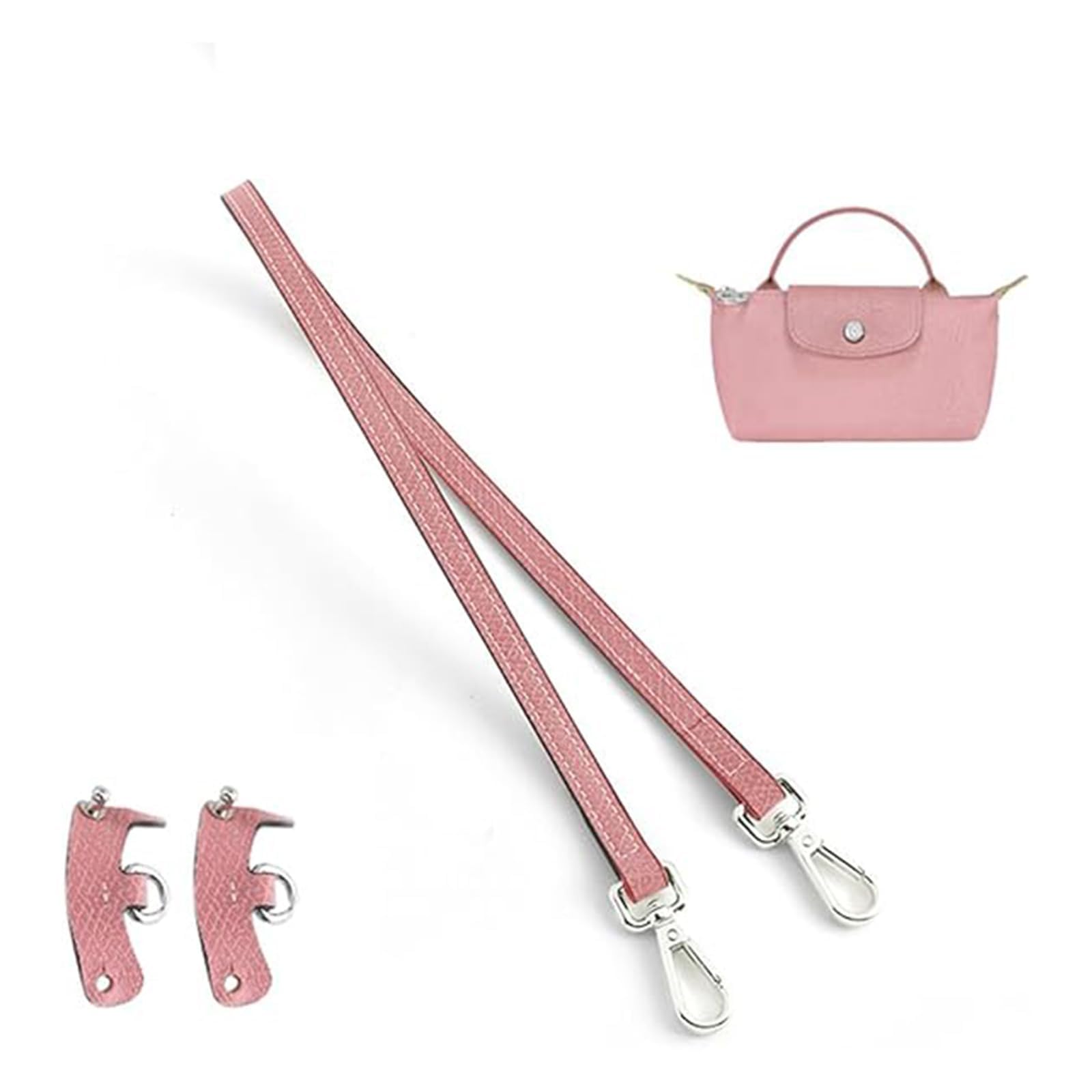 longchamp Schultergurt，Geldbörse Riemen Crossbody Verstellbarer Ersatz für Long Champ Le Pliage Original Mini Pouch Strap (Pink-B) von YUHONLNOR