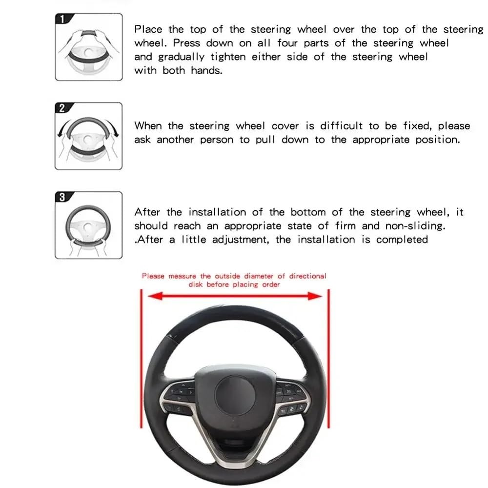 Auto-Lenkradabdeckung Universal Auto Lenkradbezug Anti-Rutsch Kunstleder Passform 38cm Lenkradbezüge Auto Innendekoration Auto-Lenkradschutz von YUIBFWQ