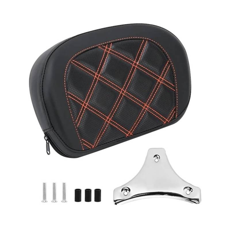 YUIBFWQ Motorrad Rückenlehne Motorrad Teile Abnehmbare Passagier Rückenlehne Pad Für Ha&rley Für Touring Für Street Glide Für Road King Für Road Glide 1996-später von YUIBFWQ