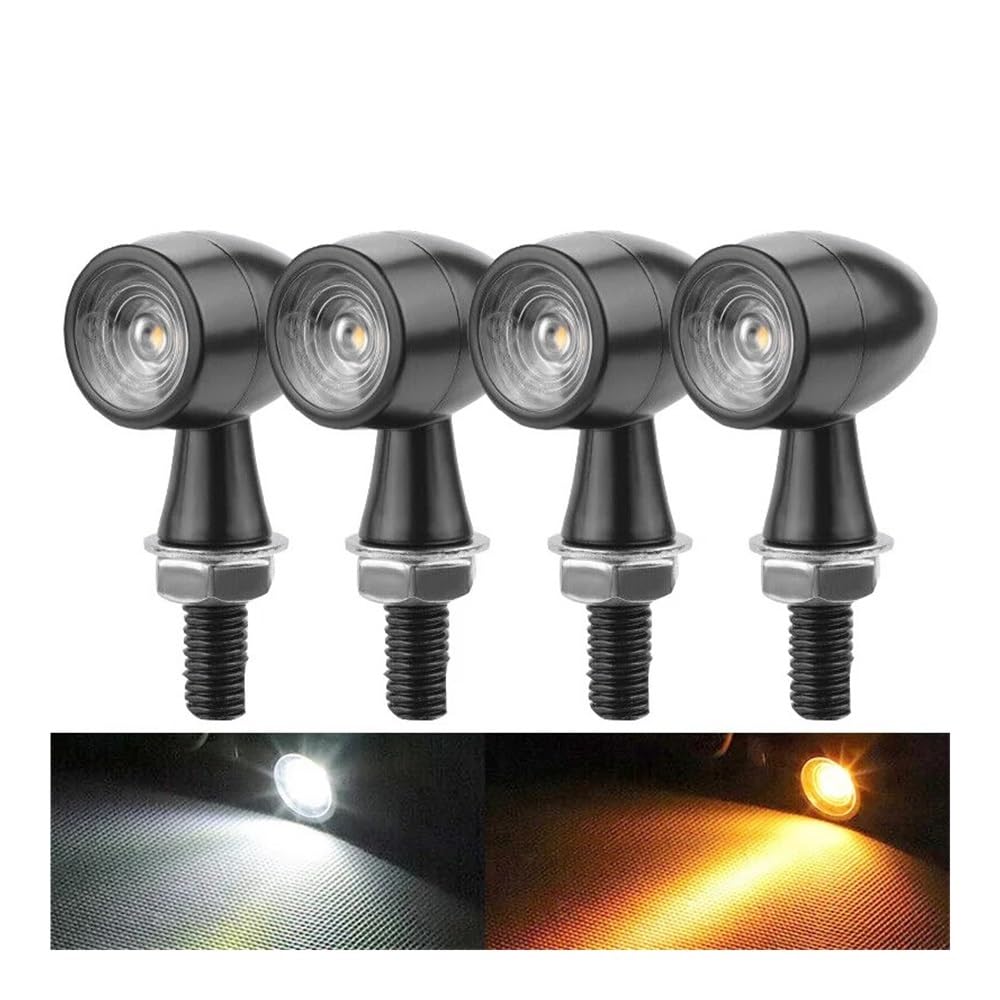 YUIBFWQ Blinker Lauflicht 4Pcs Motorrad Blinker Indikatoren Blinker Lichter Schwarz Bernstein Flasher Signale Lampe 12V Für KA&WASAKI von YUIBFWQ