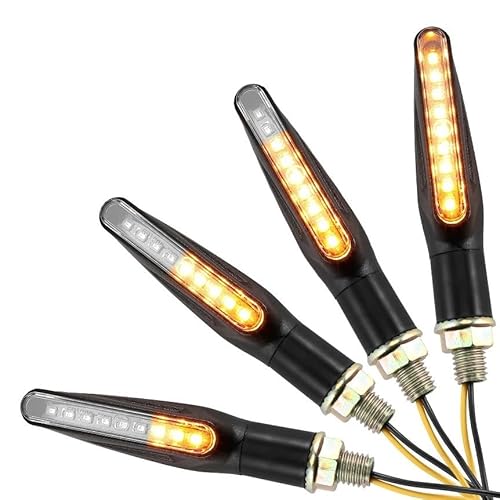 YUIBFWQ Blinker Lauflicht Blinker Licht Motorrad Fahrrad Bernstein Blinker Fließende Licht 12V Universal Blinker Anzeige Blinker von YUIBFWQ