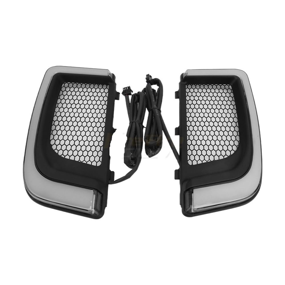 YUIBFWQ Blinker Lauflicht Motorrad Verkleidung Unteren Grills Blinker Lauflicht Lampe Schwarz Für Ha&rley Für Touring Für Street Glide CVO 2014-2020 von YUIBFWQ