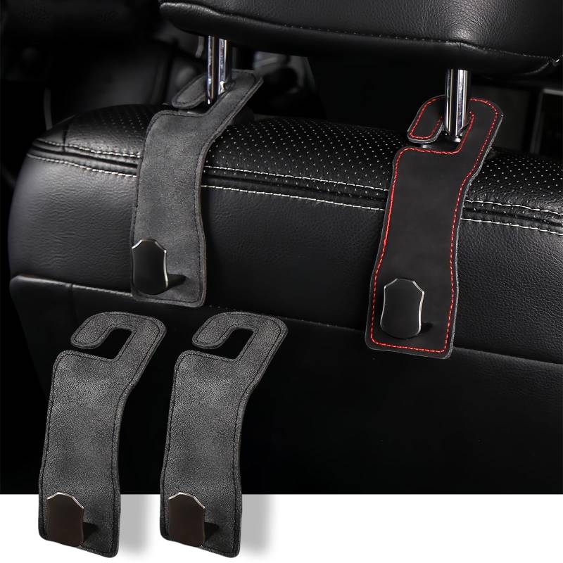 Taschenhalter Auto Haken 2 Stück Autositz haken Rückenhaken Universal Rücksitz Kopfstütze Auto Haken Halter für Einkaufstaschen, Handtaschen, Auto Zubehör Innenraum Inhaber Haken Dunkelgrau von YUJINGTING