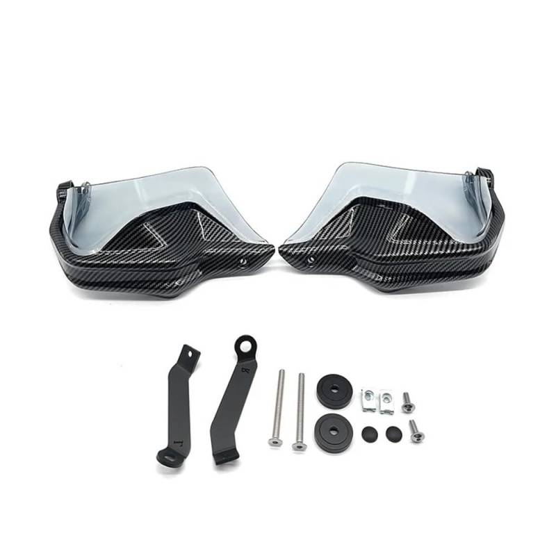 YULEGUDI Carbon Look Motorrad Handschutz Schild Hand Schutzfolie Für Hon┐da Für NC750X DCT Für NC750S Für NC700X 2013-2022 Lenkerschutz(Carbon Clear Set) von YULEGUDI