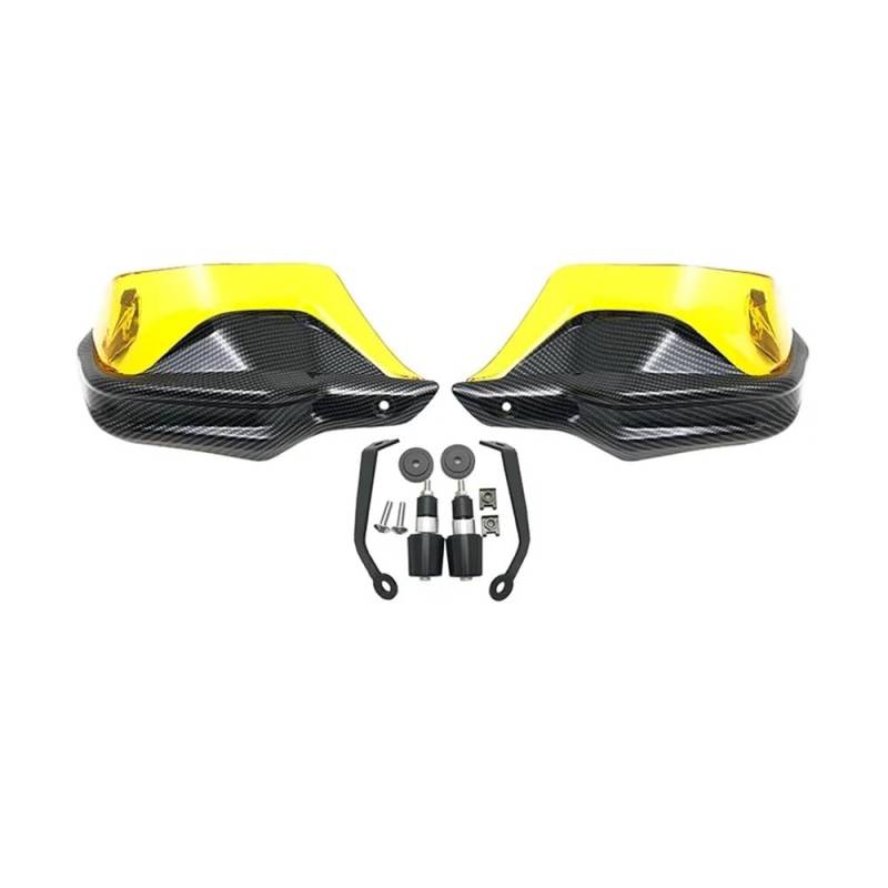 YULEGUDI Für Suzu&ki Für DL250 V-Strom Für VStrom250 Für GW250 2017 2018 2019 2020 Motorrad Handschutz Hand Schild Schutz Windschutzscheibe Lenkerschutz(Carbon Yellow Set) von YULEGUDI