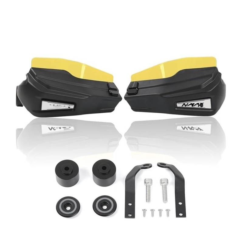 YULEGUDI Für Y&amaha Für NMAX155 Für N MAX 155 Für NMAX 155 Motorrad Schwarz Hand Guards Bremse Kupplung Hebel Schutz Handschutz Schild Lenkerschutz(New Yellow 1set) von YULEGUDI