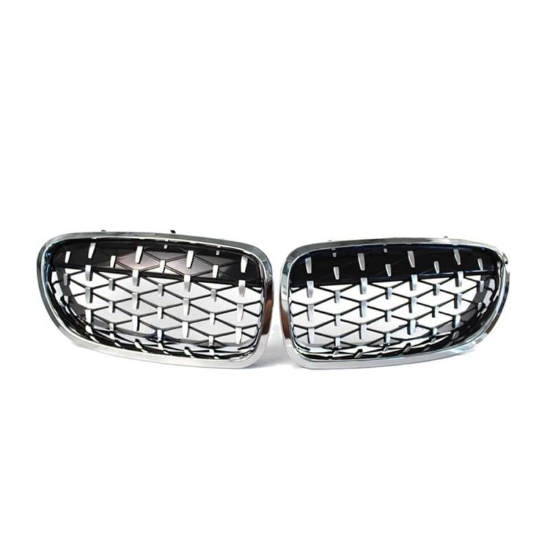 YULEGUDI Kühlergrill Passend Auto Front Sport Grill Nieren Gitter Grill Diamant Für BM&W Für 5 Series F10 F11 520i 523i 525i 530i 535i 2010 2011 2012 2013 2014(Silver) von YULEGUDI