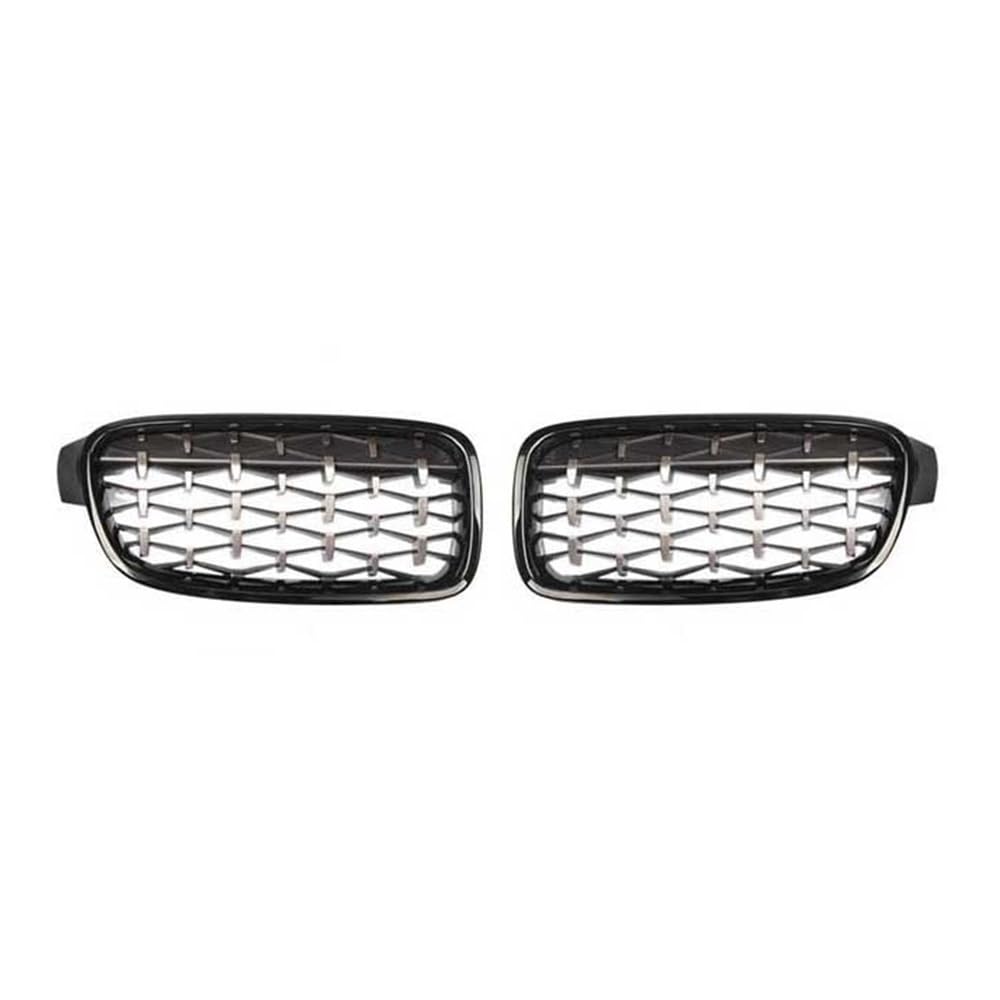 YULEGUDI Kühlergrill Passend Auto Front Sport Grill Nieren Grills Für BM&W Für 3-Serie F30 F31 F35 320i 320d 325i 2012 2013 2014 2015 2016 2017(BlackSilver) von YULEGUDI