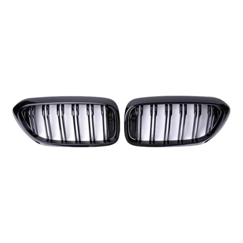 YULEGUDI Kühlergrill Passend Auto-Frontstoßstangengitter Grill Schwarz Glänzend Für BM&W Für 5er G30 G38 525I 530I 540I 550I 2018 2019 2020, Doppellamellengitter von YULEGUDI