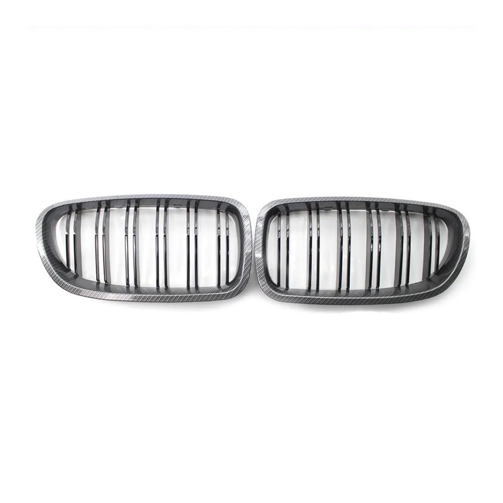 YULEGUDI Kühlergrill Passend Carbon Fiber Dual Lamellen Stil Vorne Niere Grill Für BM&W Für F10 F18 520i 523i 525i 530i 535i 2009-2013 2014 2015 2016(Kohlefaser) von YULEGUDI