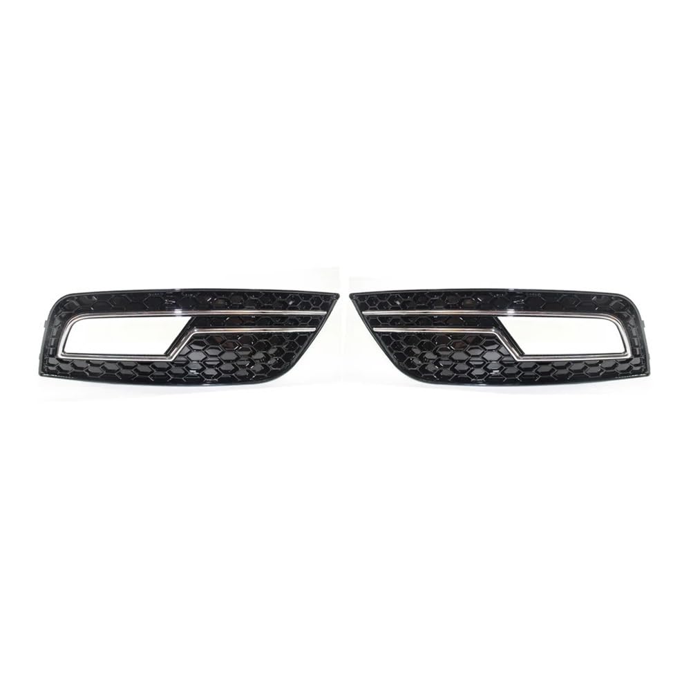 YULEGUDI Kühlergrill Passend Chromschwarz Wabengitter Auto-Frontstoßstange Nebelscheinwerfergitter Abdeckung Für Au&di Für A4 B8.5 Standard Edition 2013-2016 Nebelscheinwerfergitter(Chrome Black) von YULEGUDI