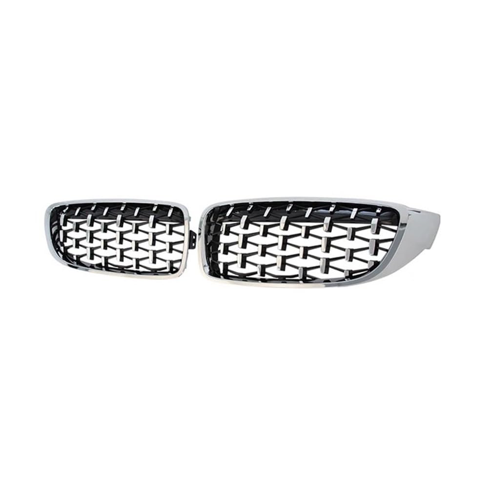 YULEGUDI Kühlergrill Passend Diamantgitter Auto-Frontstoßstangengrill Für BM&W Für 4er F32 F33 F36 M3 F80 M4 F82 2012-2018 Schwarzer Rahmen Silberne Punkte Racing Grill(Silver) von YULEGUDI