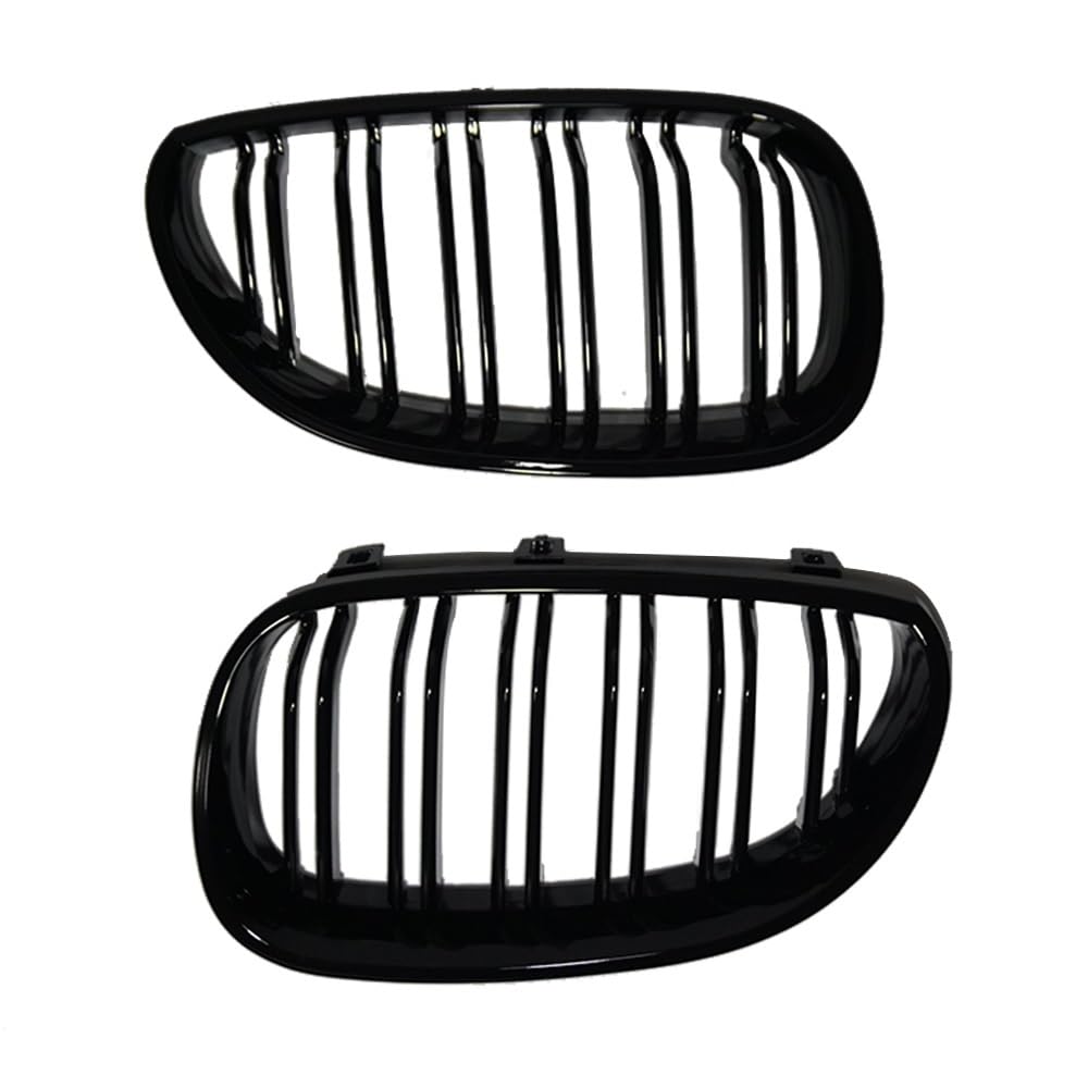 YULEGUDI Kühlergrill Passend Für BM&W E60 E61 5 Serie M5 520I 535I 550I 2004-2009 Auto Front Niere Gitter Racing Grill Dual Linie Doppel Lamellen Auto Styling von YULEGUDI