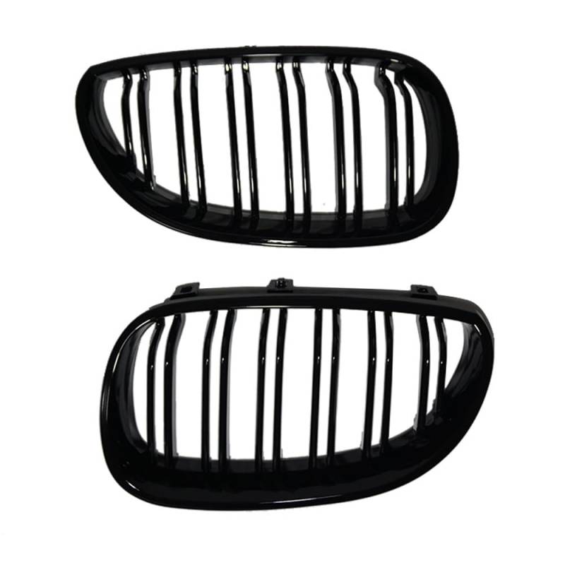 YULEGUDI Kühlergrill Passend Für BM&W E60 E61 5 Serie M5 520I 535I 550I 2004-2009 Auto Front Niere Gitter Racing Grill Dual Linie Doppel Lamellen Auto Styling von YULEGUDI