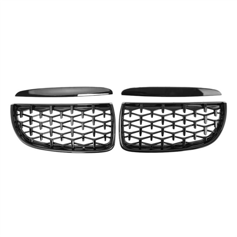 YULEGUDI Kühlergrill Passend Für BM&W Für 3er Für E90 E91 323I 328I 335I 330I 325I 2005-2008 Auto Front Nierengrill Diamond Style Grills Renngrill Gitter(Black) von YULEGUDI