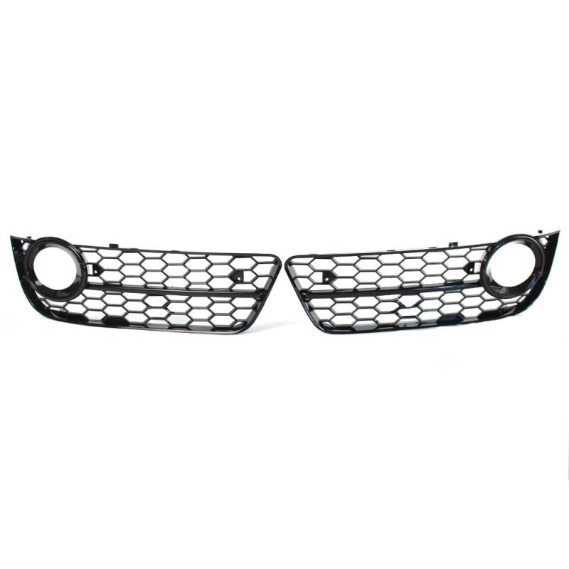 YULEGUDI Kühlergrill Passend Für Für A5 Coupe/Sportback 2008-2011 Cabriolet 2010-2011 Auto Front Stoßstange Nebel Licht Lampe Grille Grill Abdeckung Mesh Honeycomb Hex(Bright Black) von YULEGUDI