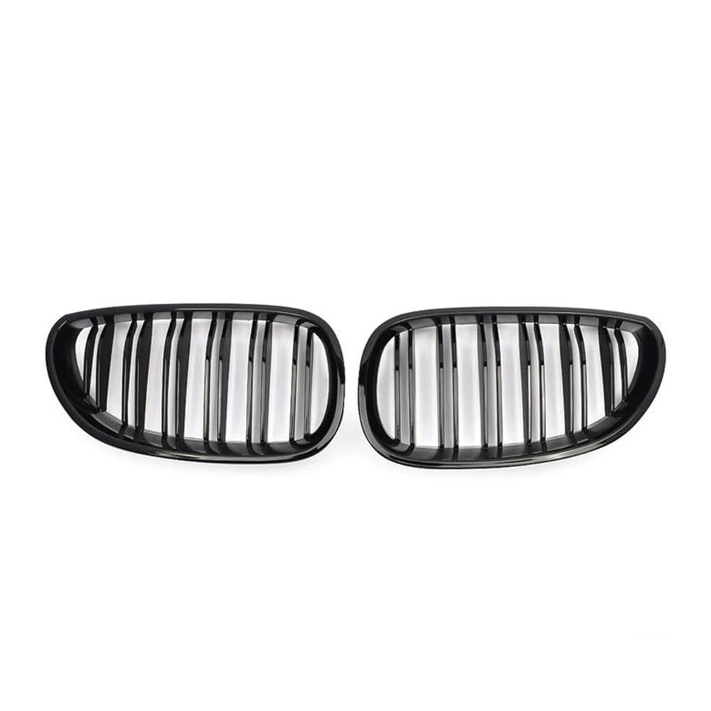 YULEGUDI Kühlergrill Passend Glanz Schwarz Front Niere Sport Gitter Haube Grill Für BM&W Für E60 E61 2003 2004 2005 2006 2007 2008 2009 Für M5 525i 528i 528xi(Schwarz glänzend) von YULEGUDI