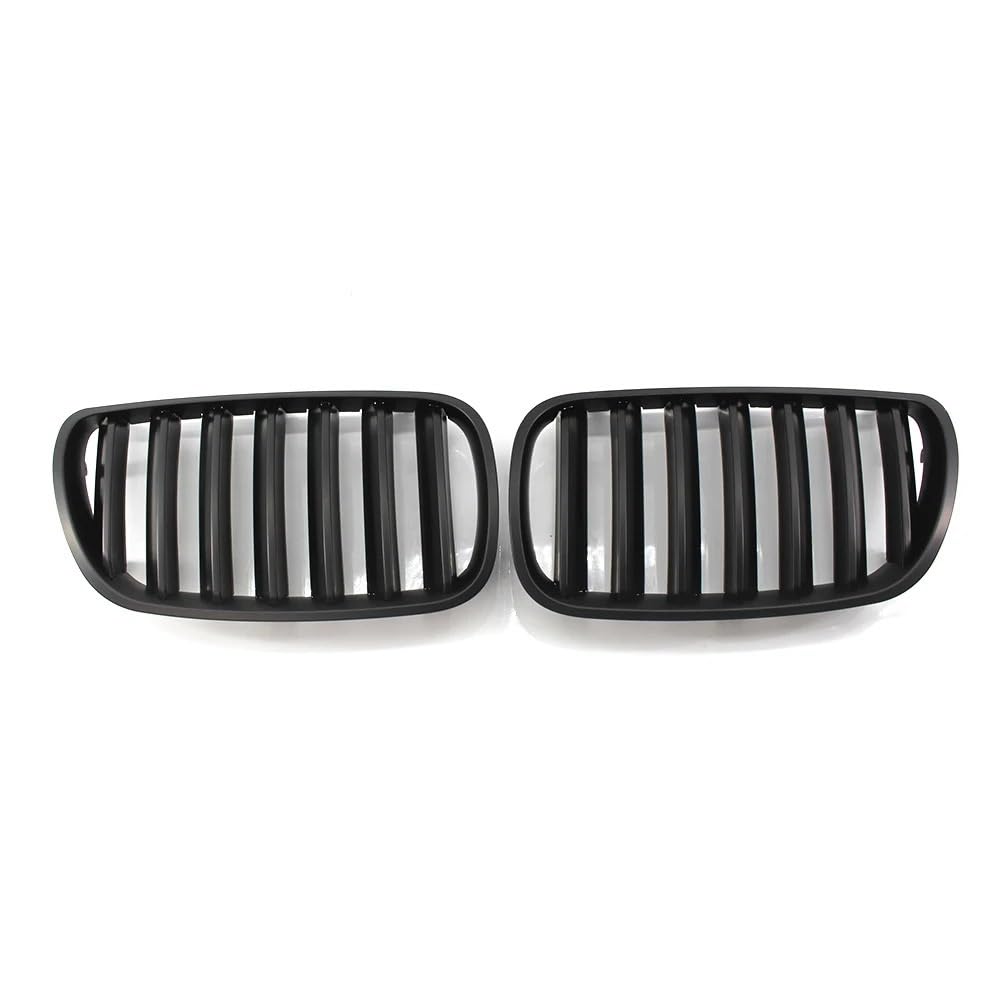 YULEGUDI Kühlergrill Passend Vorne Glanz Schwarz Niere Sport Gitter Haube Grill Für BM&W Für X3 E83 LCI 2007 2008 2009 2010(Matt-schwarz) von YULEGUDI