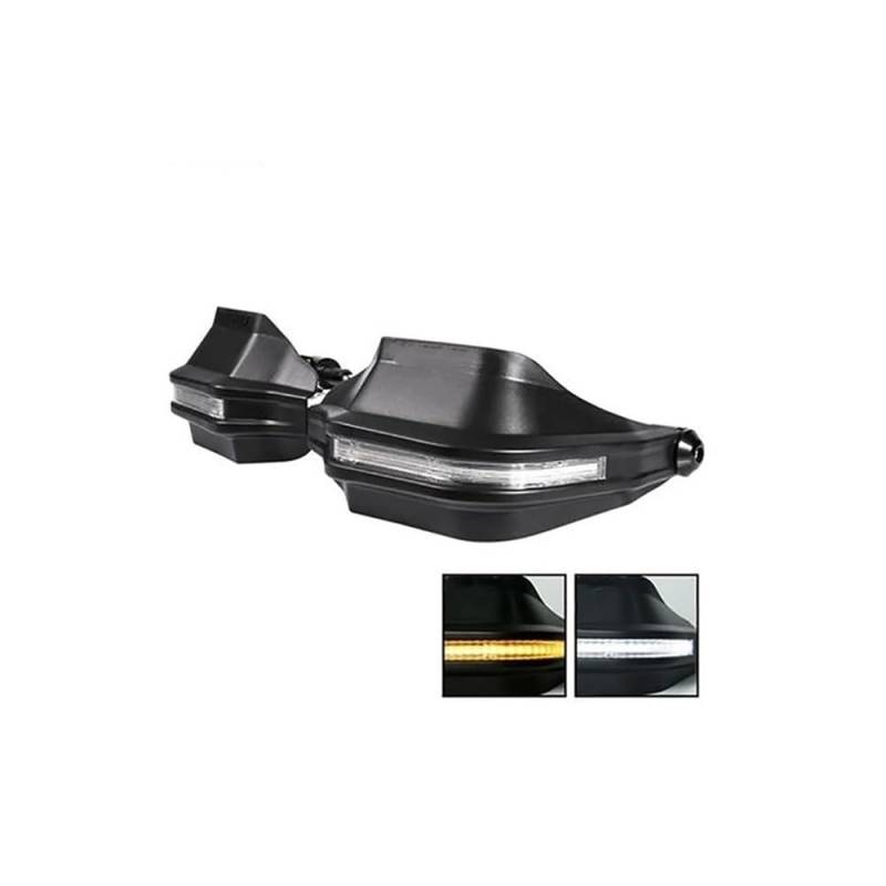 YULEGUDI Motorrad-Handschützer Bremskupplungshebel-Schutz Handschutz-Schild Winddicht Für Y&amaha Für YZF-R3 Für YS 250 Für YS 120 Für NMAX155 Lenkerschutz(Black with Light) von YULEGUDI