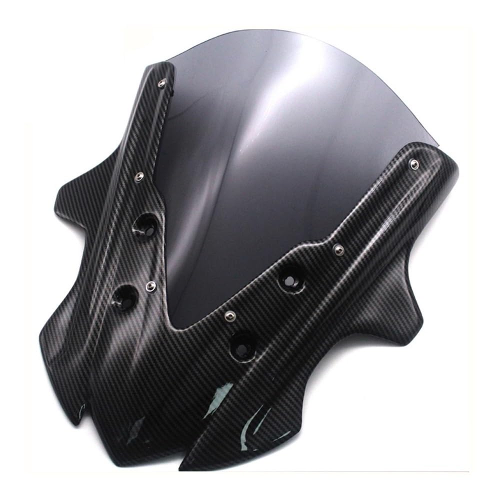 YULEGUDI Motorrad Windschild Für Hon┐da Für CBR650F 2014 2015 2016 2017 2018 Motorrad Carbon Fiber Sport Visier Windschutz Double Bubble(Rauch) von YULEGUDI