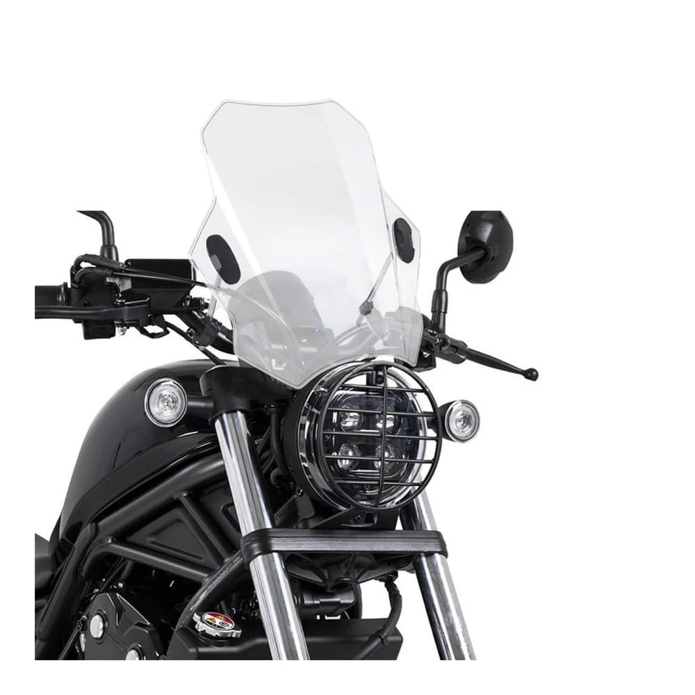 YULEGUDI Motorrad Windschild Für Hon┐da Für Rebel 500 Für Rebel 300 Für Rebel CMX300 Für CMX500 2017-2022 Windschutzscheibe Windschutzscheibe Deflektor Abdeckungen(Transparent) von YULEGUDI