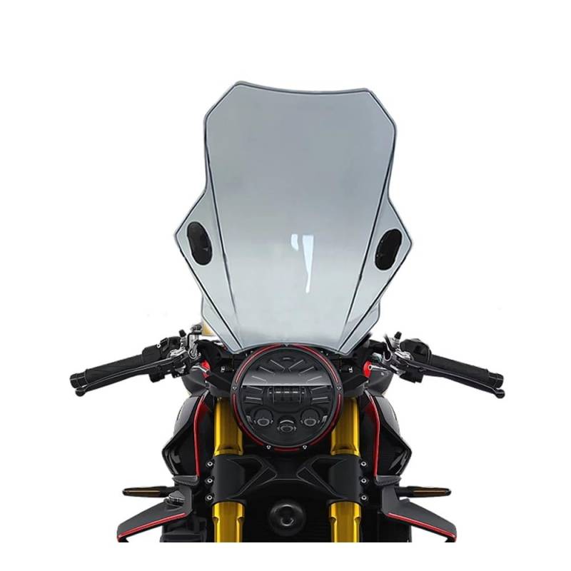 YULEGUDI Motorrad Windschild Für M&V Für Agusta BRUTALE 1000RR Für Rush 1000 2020-2023 Universal Windschutzscheibe Windschutzscheibe Abdeckungen Bildschirm Rauch Objektiv Motorräder Deflektor(Gray) von YULEGUDI