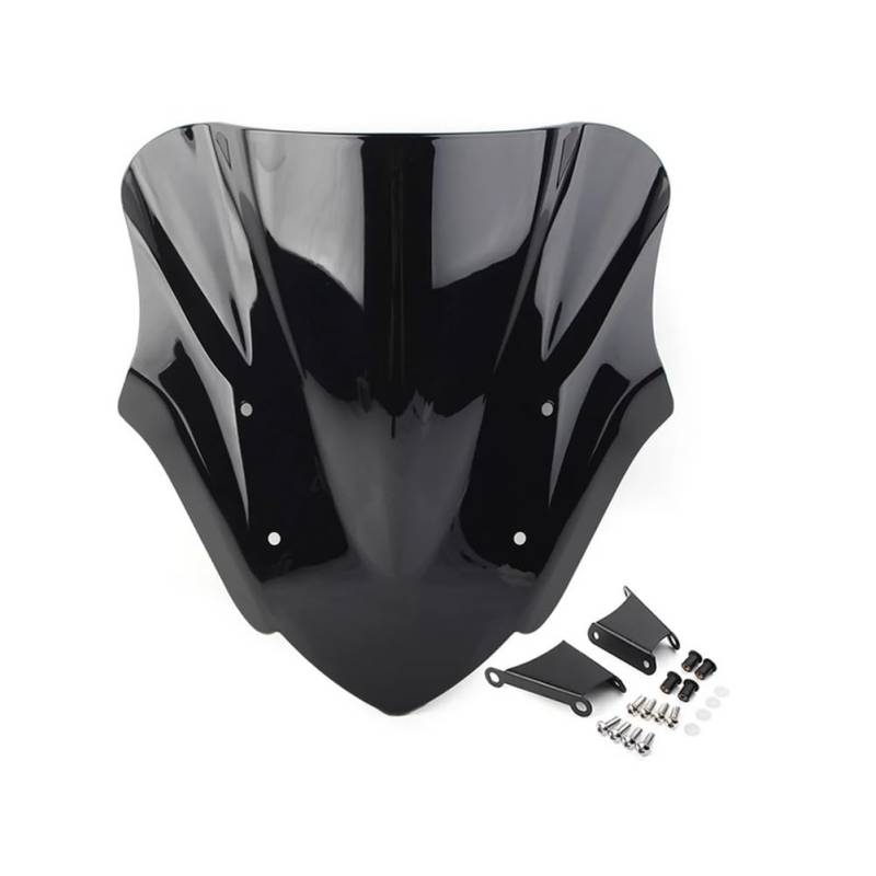 YULEGUDI Motorrad Windschild Für Y&amaha Für MT-09 Für FZ-09 Für MT09 FZ09 2017 2018 2019 2020 Motorrad-Bildschirm Double Bubble Windschutzscheibe Deflektorschutz Windschutzscheibe(Black) von YULEGUDI