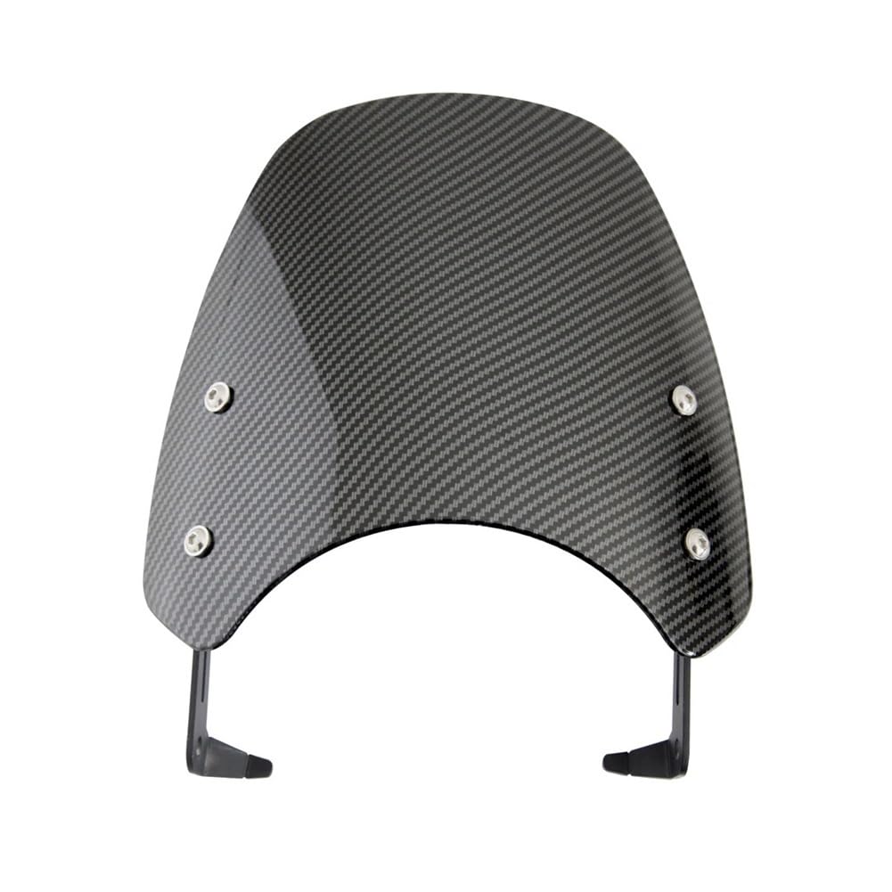 YULEGUDI Motorrad Windschild Motorrad Klassische Fliegengitter Windschutz Für TRIUM&PH Für Bonneville Für Scrambler 1200 XE/XC/BE 2019 2020 2021 2022(Kohlefaser-Optik) von YULEGUDI