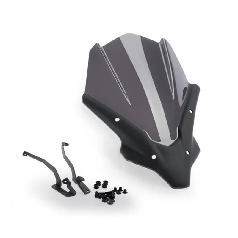 YULEGUDI Motorrad Windschild Motorrad Touring Windschutzscheibe Visier Schwarz Windschutzscheibe Für Y&amaha Für MT-07 Für MT07 Für FZ07 Für FZ-07 2021 2022 Double Bubble(Rauch) von YULEGUDI