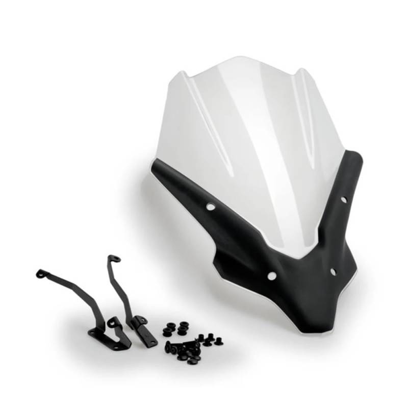 YULEGUDI Motorrad Windschild Motorrad Touring Windschutzscheibe Visier Schwarz Windschutzscheibe Für Y&amaha Für MT-07 Für MT07 Für FZ07 Für FZ-07 2021 2022 Double Bubble(Transparent) von YULEGUDI