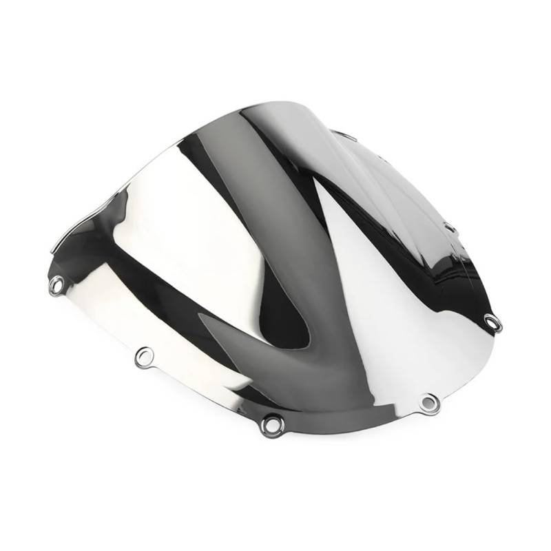 YULEGUDI Motorrad Windschild Motorrad Windschutzscheibe Windschutz Double Bubble Windschutz Schild Für Hon┐da Für CBR954RR 2002 2003 2004 2005 2006 2007 2008 ABS Kunststoff(Silver) von YULEGUDI