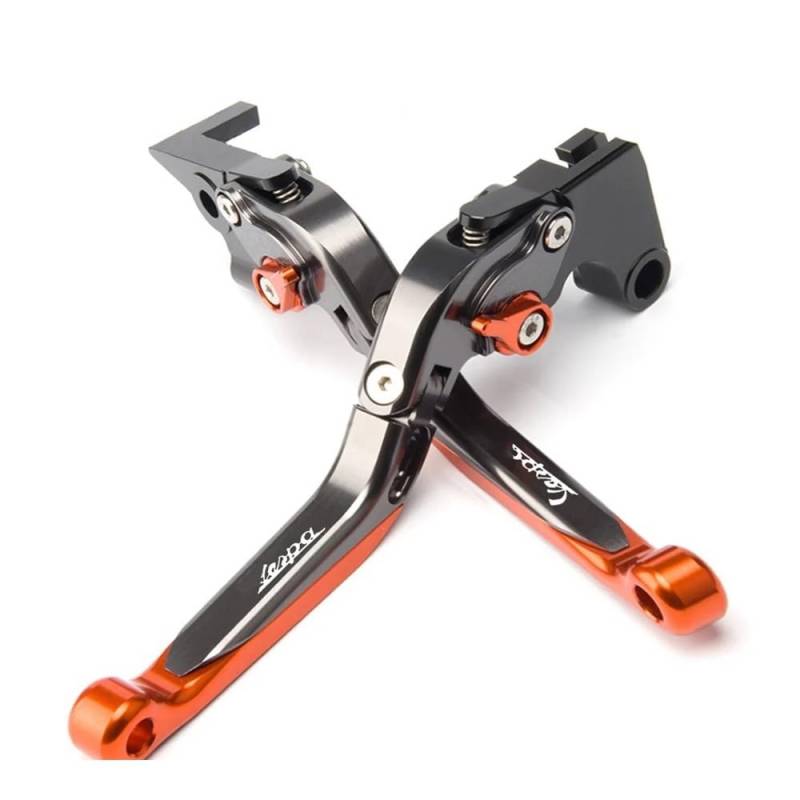 YULEGUDI Motorradkupplung Bremshebel Für Vesp&a Für GTS300 Für GTS250 GTS 250 300 2013-2020 Motorrad CNC Einstellbare Ausziehbare Faltbare Bremse Kupplung Hebel(Orange) von YULEGUDI