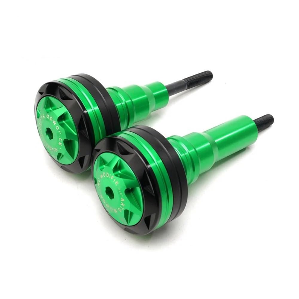 YULEGUDI Rahmenschieber Crash-Schutz 2 Stück Motorrad CNC Aluminium Rahmen Slider Schutz Absturzsicherung Crash-Schutz Für K&awasaki Für Ninja 650 Z650 2017 2018 2019 2020(Green) von YULEGUDI