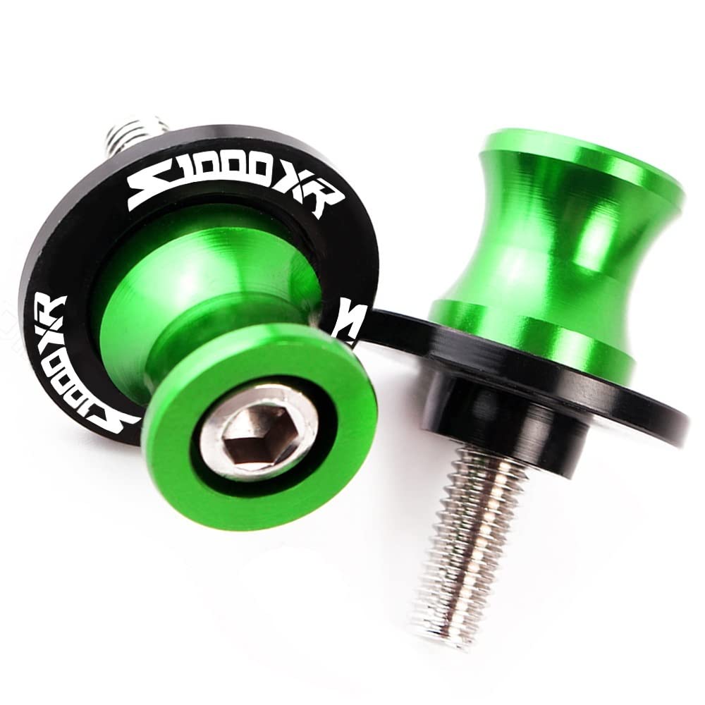 YULEGUDI Schwingenschutz Montageständer Für B&MW S1000XR 2014 2015 2016 2017 2018 2019 Motorrad CNC Schwingenspulen Slider 6/8/10mm Swing Screw Slider(Green,10mm) von YULEGUDI