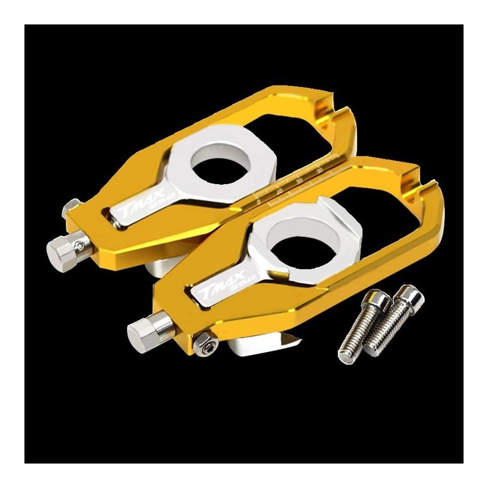 YULEGUDI Schwingenschutz Montageständer Für Y&amaha TMAX Tmax560 TMAX 560 TECH MAX 2020 2021 2022 Motorrad Hinterrad Achsblöcke Kettenspanner Spanner Schwingenspulen(TMAX560 Gold) von YULEGUDI