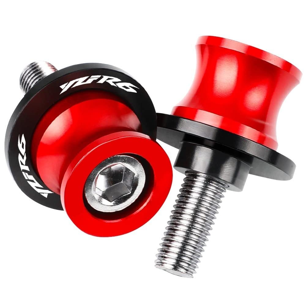 YULEGUDI Schwingenschutz Montageständer Für Y&amaha YZFR6 YZF-R6 YZF R6 1999-2020 2019 2018 Motorradzubehör 6MM Ständerschrauben Schwinge Slider Spulen CNC Aluminium(Red) von YULEGUDI