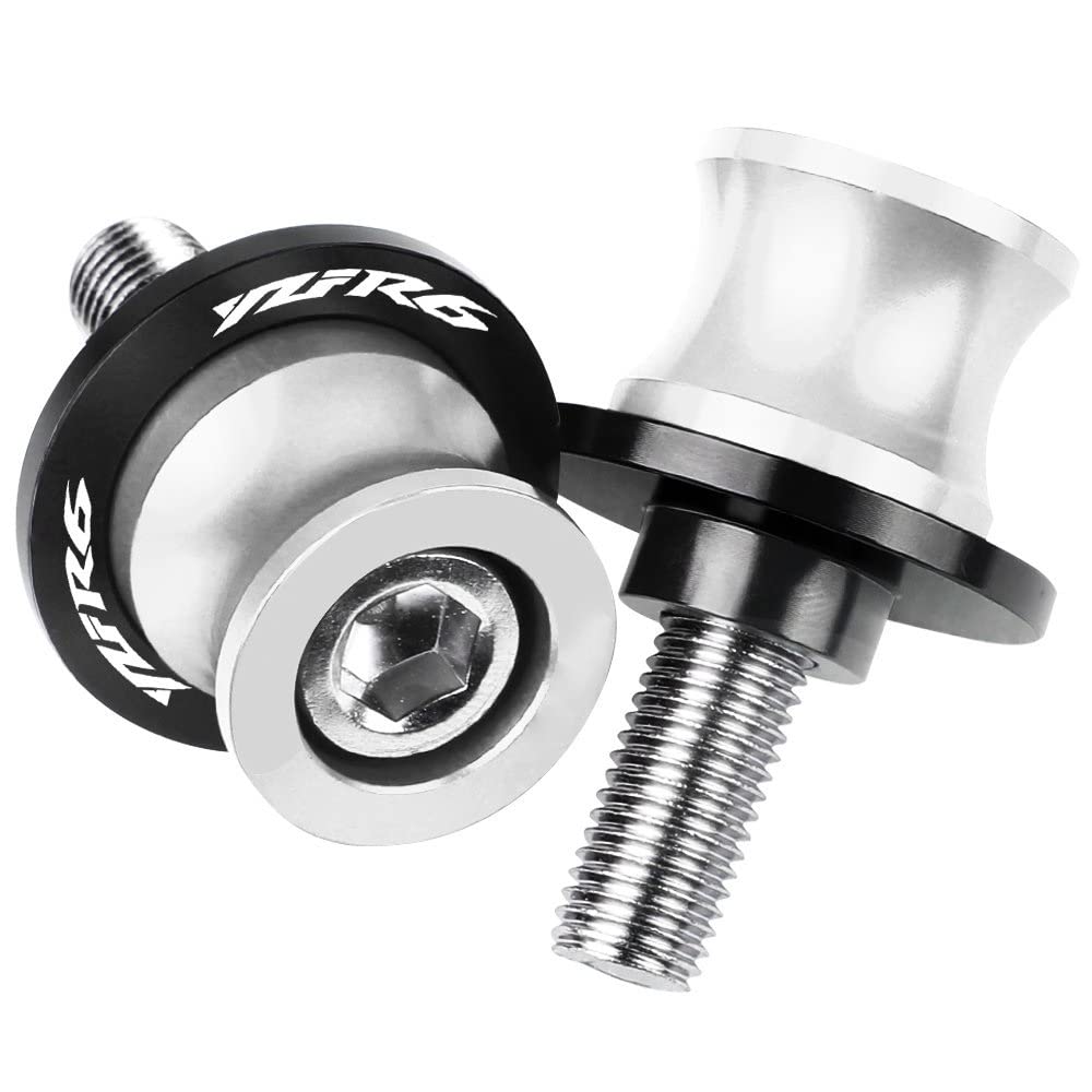 YULEGUDI Schwingenschutz Montageständer Für Y&amaha YZFR6 YZF-R6 YZF R6 1999-2020 2019 2018 Motorradzubehör 6MM Ständerschrauben Schwinge Slider Spulen CNC Aluminium(Silver) von YULEGUDI