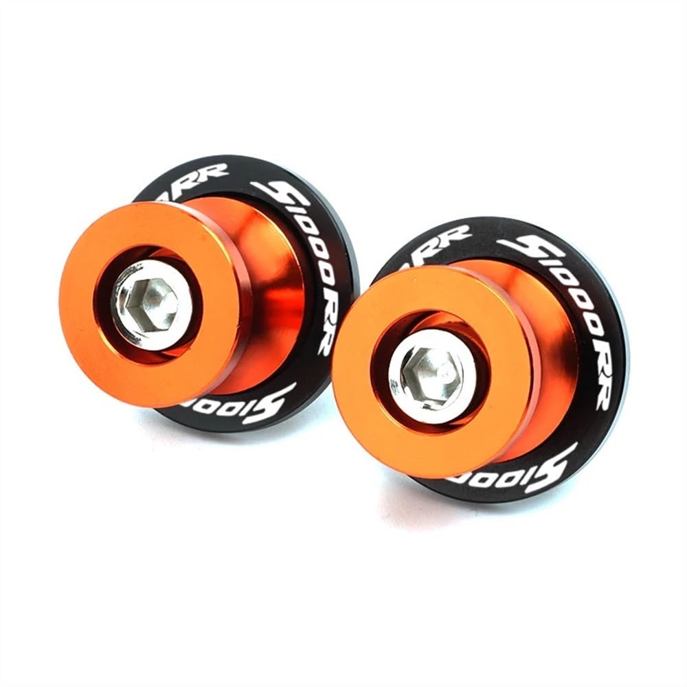 YULEGUDI Swing Arm Spulen Für BM&W Für S1000RR Für S1000 RR 2012 2016 2017 2020 2021 Motorrad M8 Schwinge Spool Slider Stand Schrauben(Orange) von YULEGUDI