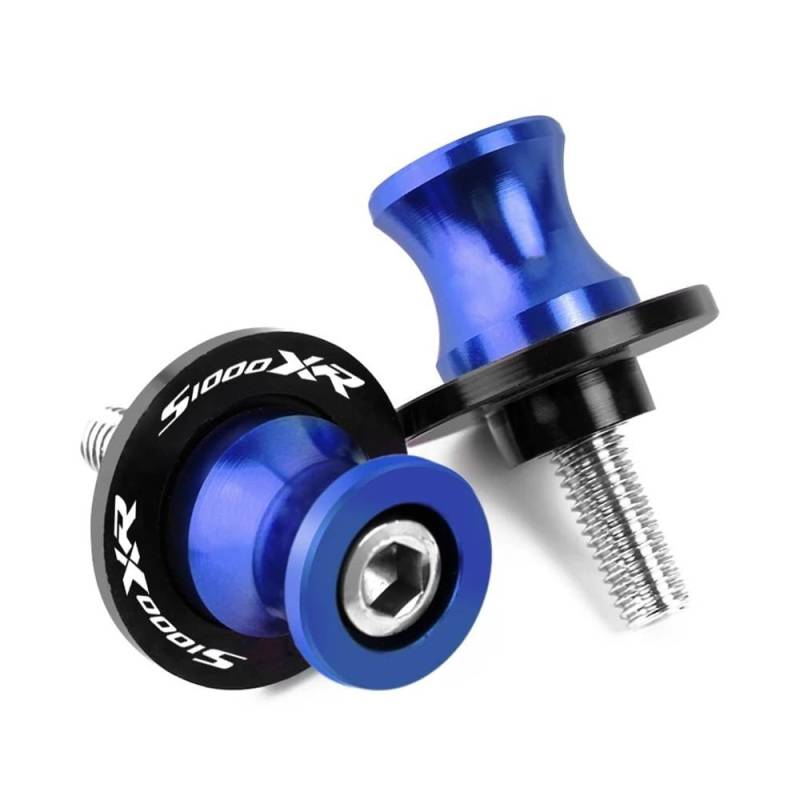 YULEGUDI Swing Arm Spulen Für BM&W Für S1000XR Für S1000 XR Motorrad CMC 8MM Schwinge Spulen Stehen Schrauben Slider(Blue) von YULEGUDI