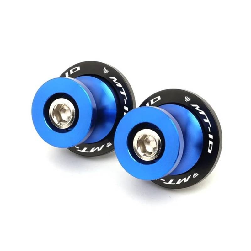 YULEGUDI Swing Arm Spulen Für Y&amaha Für MT03 Für MT09 Für MT10 Für MT 03 09 10 Motorrad Schwinge Spulen Sliders Stand Schrauben 6MM Schwinge Arm(MT10 Blue) von YULEGUDI